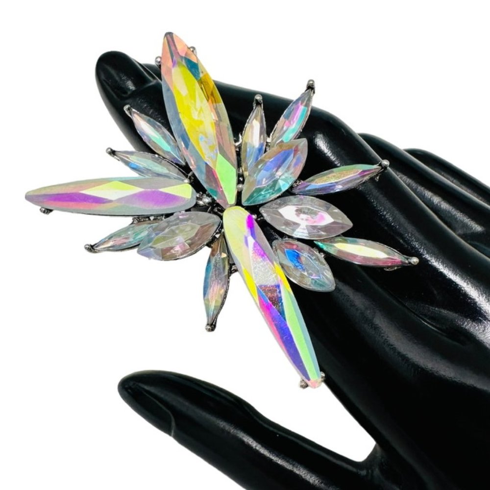 Giant Cosmic Starburst AB adjustable statement cocktail ring